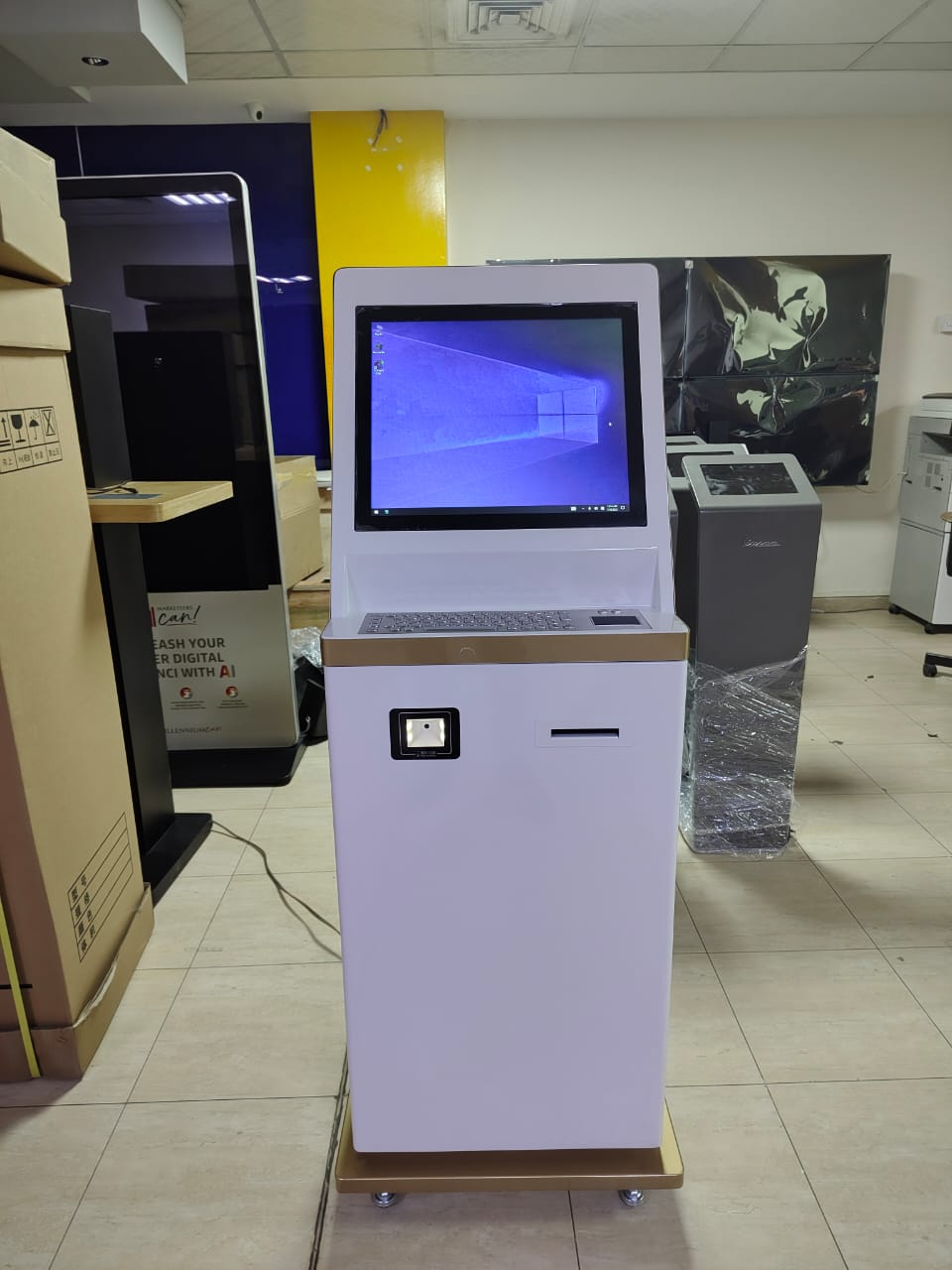 RSI self-service kiosk being installed on-site